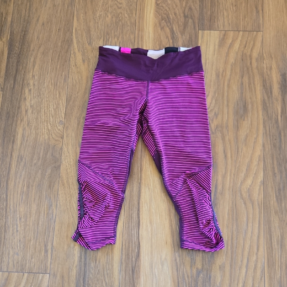 Striped Hot Pink Unique Lululemon Leggings.